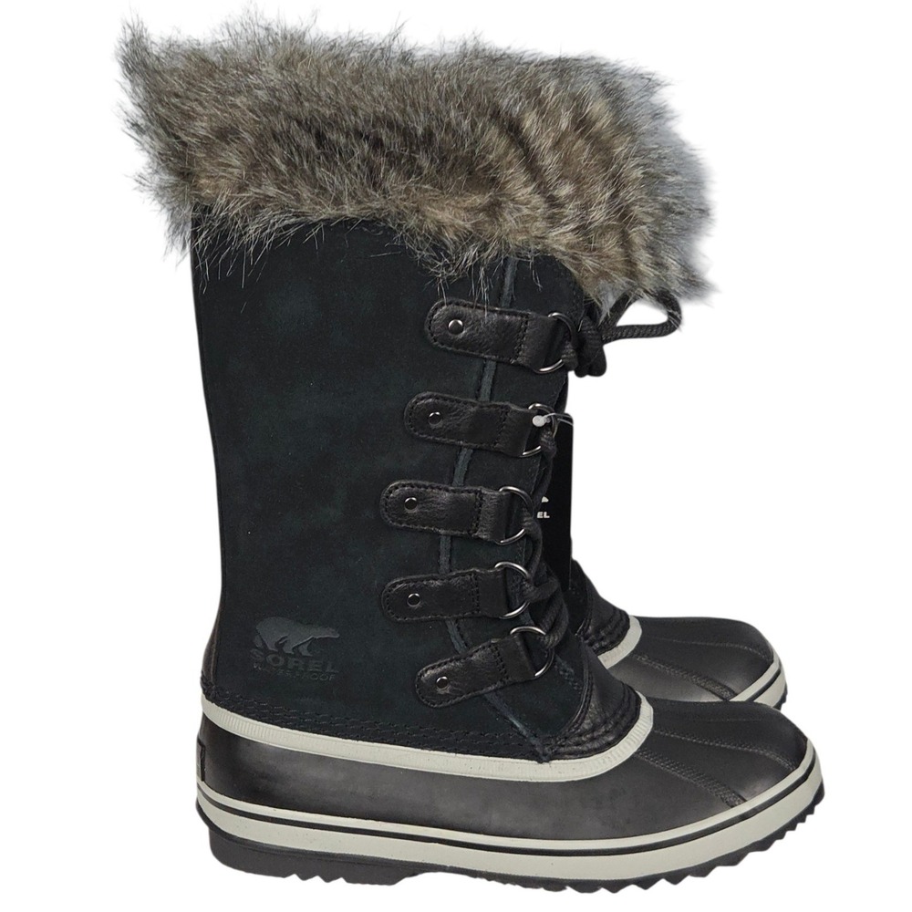 Sorel Joan of Arctic Boots Womens 9 Black Waterproof Winter Snow Faux Fur New - Picture 2 of 12